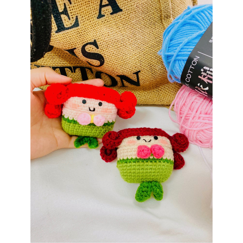 Case airpod bằng len/ Vỏ bảo vệ tai nghe bằng len hình tiên cá ngộ nghĩnh đáng iu