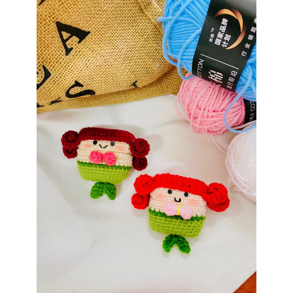 Case airpod bằng len/ Vỏ bảo vệ tai nghe bằng len hình tiên cá ngộ nghĩnh đáng iu