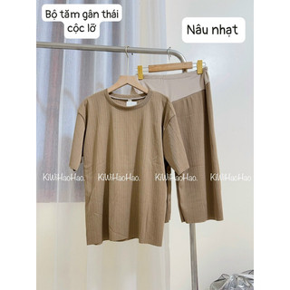Đồ Bộ Bầu thời trang chất gân tăm mềm mát thiết kế quần ống suông siêu đẹp cho mẹ bầu mặc hè