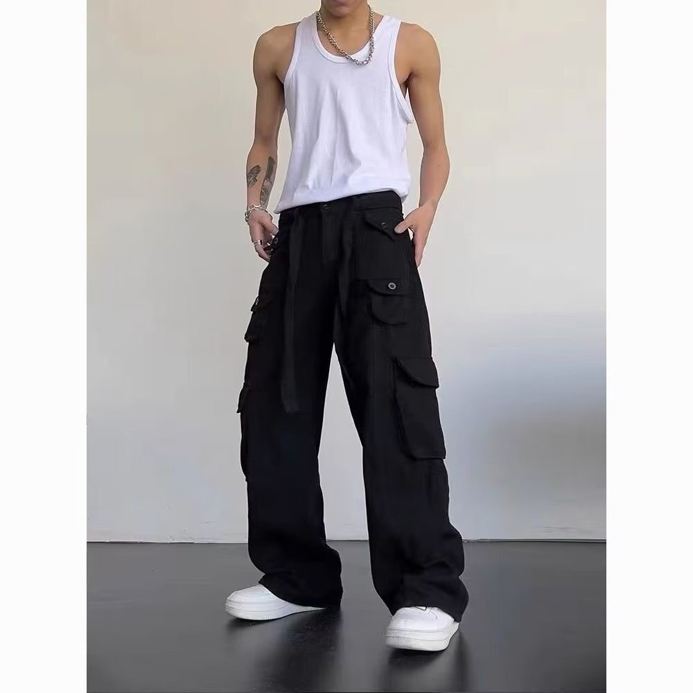 Quần jean nam ống rộng TÚI HỘP PHỐI DÂY đẹp cao cấp hàng chuẩn shop HOTTREND