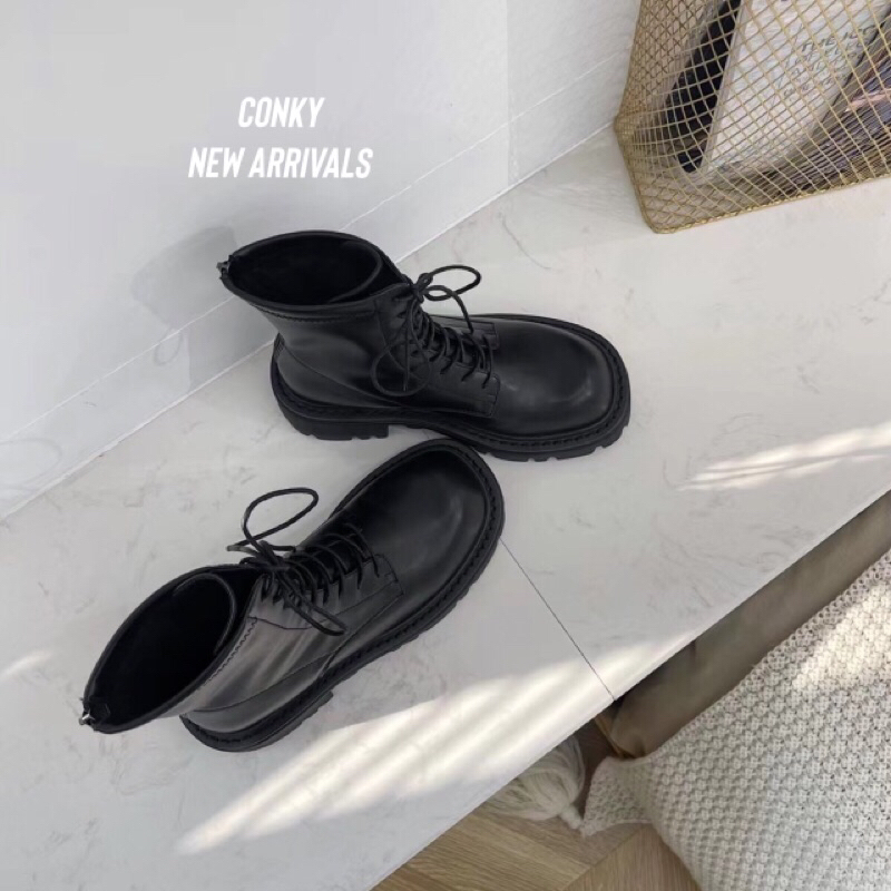 ￼Combat boots dây có khoá kéo