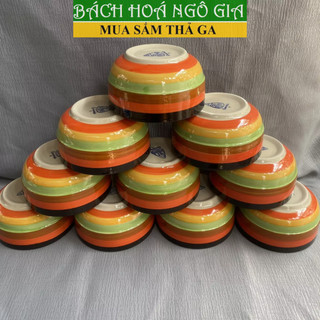 Bộ 10 chén gốm sứ cầu vồng đường kính 11,5cm