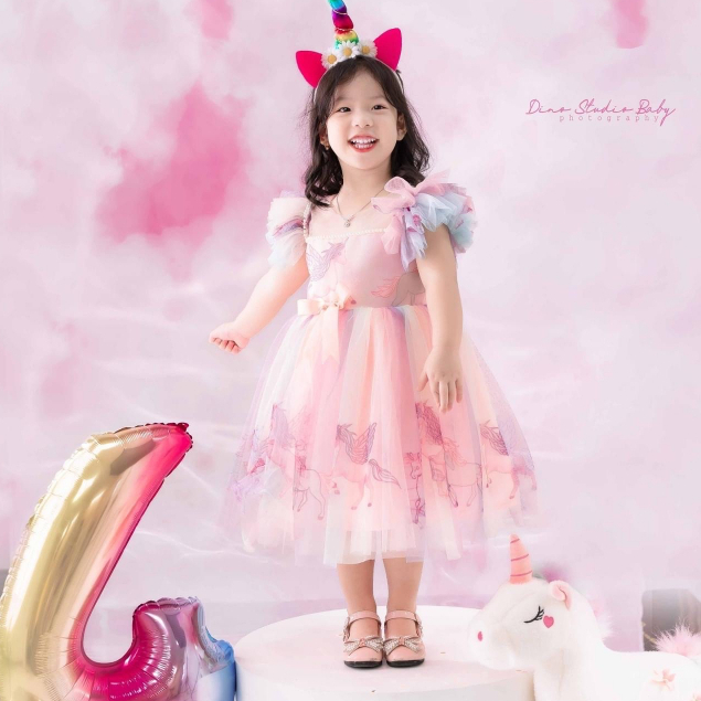 Váy Công Chúa Ngựa Pony Mix Màu Đáng Yêu Cho Bé Đi Sinh Nhật, Tiệc Cưới Thời Trang Trẻ Em