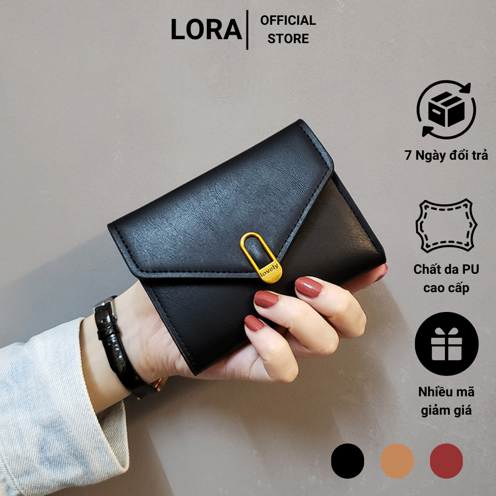 Bóp Da mềm mịn nhỏ nhẹ để thẳng đồng 500k nhiều ngăn đựng thẻ VN001 - LORA