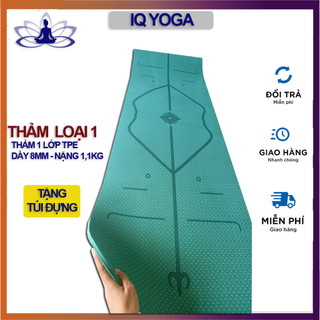  Thảm tập yoga 8mm 1 lớp định tuyến đúc nguyên khối loại đẹp TẶNG TÚI 