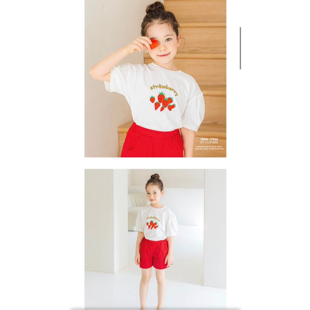 Áo thun bé gái tay bồng LILI xuất Hàn lỗi nhỏ