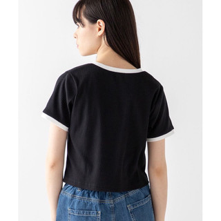 Áo croptop phối viền xuất Nhật (2 màu tím-đen)