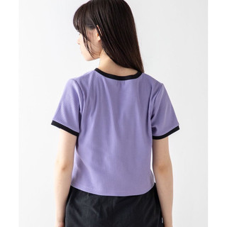 Áo croptop phối viền xuất Nhật (2 màu tím-đen)