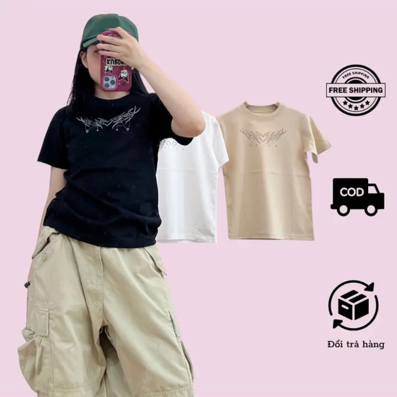 Áo Thun BABY TEE TRÁI TIM Chất Cotton 100% 2 Chiều, Form Babytee - GUNN