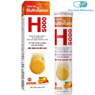 Viên sủi tăng đề kháng Multivitamin H5000 Hương cam