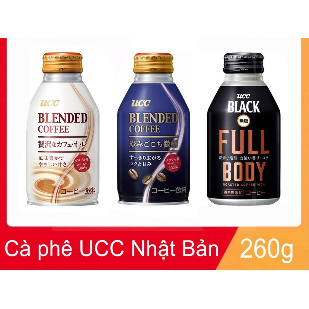 (3 loại) Cà phê UCC Blended Coffee Bitter chai 260gr