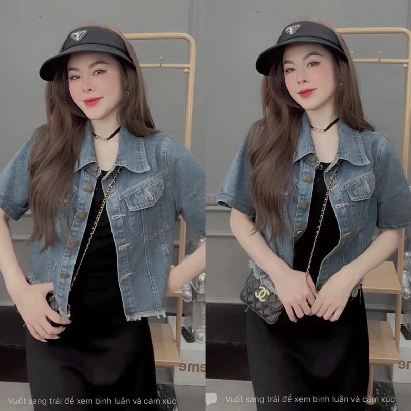 ÁO KHOÁC BÒ DENIM LƯỢN GẤU HÀNG QC