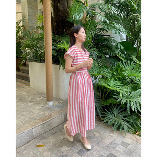 Đầm dài tay đổ Linen | Autember 023