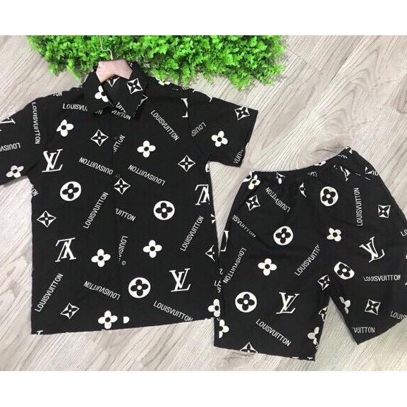Bộ Quần Áo Thể Thao 3S LV Đại Đi Biển , Bộ Ngủ Hình Hoa Qủa Nam Nữ Và Gia Đình Mới Hot B64