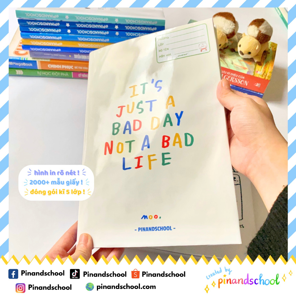 Set 10 Tấm Giấy Bao Tập Chủ Đề Motivational Quotes - Giấy bóng dày chất lượng, hình in rõ nét tươi tắn | Pinandschool
