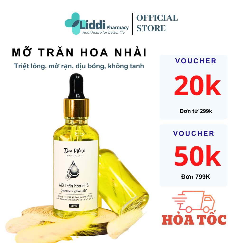 Mỡ trăn hoa nhài triệt lông, giảm thâm, mờ sẹo, rạn da 30mL, 50mL