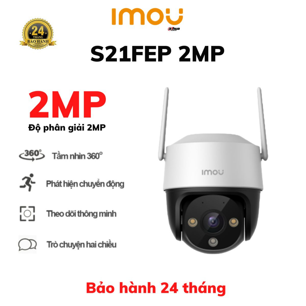 Camera Imou IP Wifi Cruiser ngoài trời màu đêm, 2MP 4MP 2K IPC S41FP / S21FP Xoay 360 - Chính hãng Bảo Hành 24T tháng