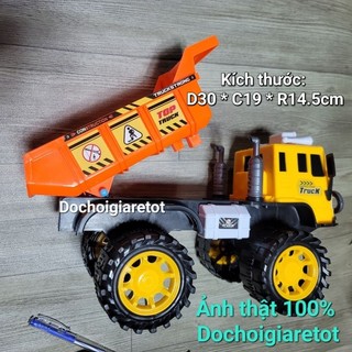 Đồ chơi xe ben đổ cát loại bánh to bằng nhựa cho bé