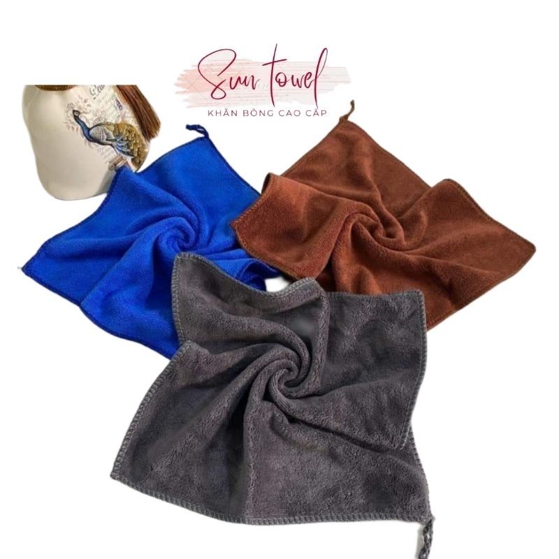 Khăn nail, lau bàn bếp Microfiber KT 30x30cm, siêu mềm mịn, thấm hút tốt,