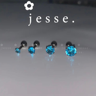 1 chiếc khuyên tai màu xanh hột đá jesse