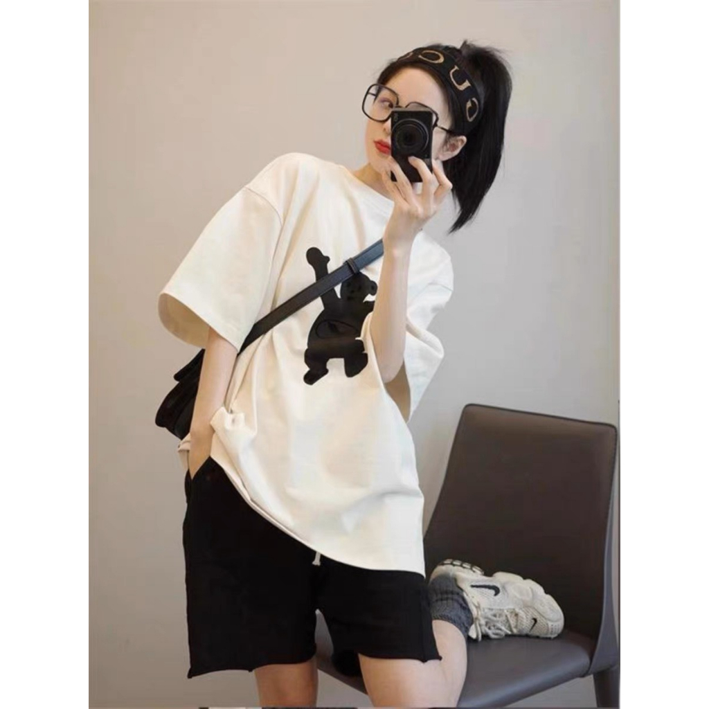 SET ÁO THUN IN HÌNH GẤU + QUẦN SHORT ĐÙI RÚT DÂY (TH)