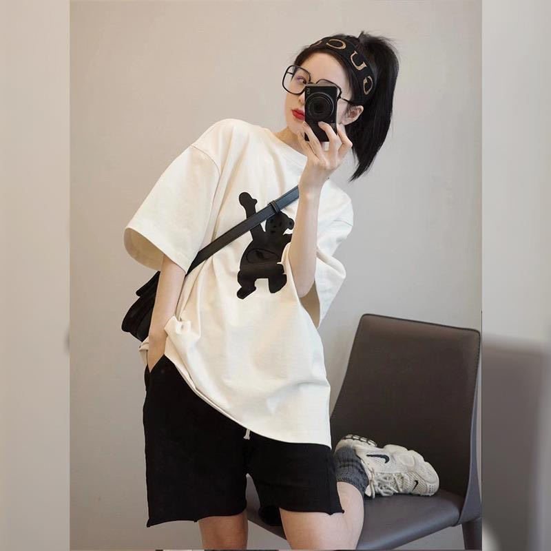 SET ÁO THUN IN HÌNH GẤU + QUẦN SHORT ĐÙI RÚT DÂY (TH)