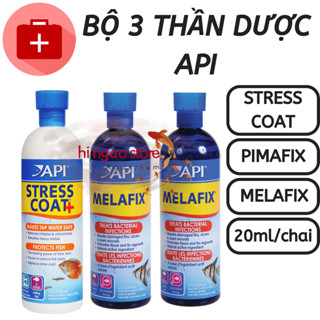 Bộ 3 API Stress Coat - Melafix - Pimafix (20ml/Chai) và chai lẻ - API giúp cá khỏe mạnh vượt giông bão | Hingaostore.
