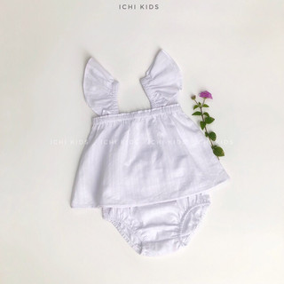 Set cánh tiên vải linen cho bé gái