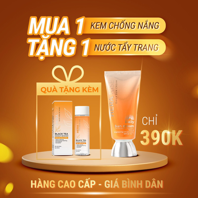 Kem Chống Nắng Herarise Daily Sun Cream nâng tone phổ rộng chống tia UV Dành Cho Da Dầu SPF 50+