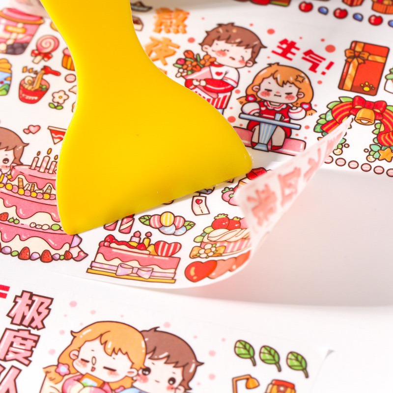 Sổ Chiết Washi Sticker A4 Hình Cô Gái Đáng Yêu Nhiều Màu