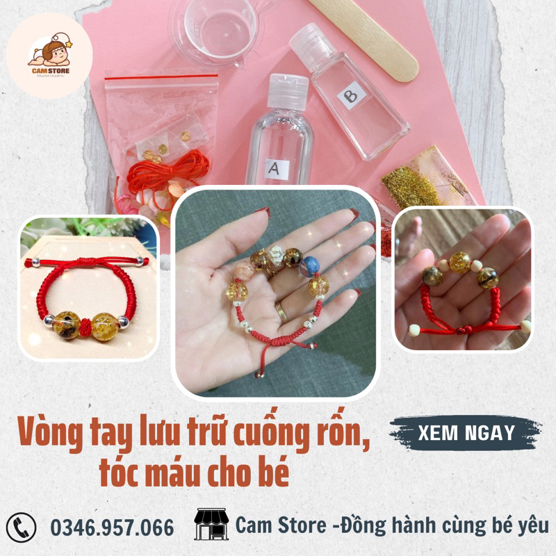 Set làm vòng tay cuống rốn, tóc máu, răng sữa cho em bé