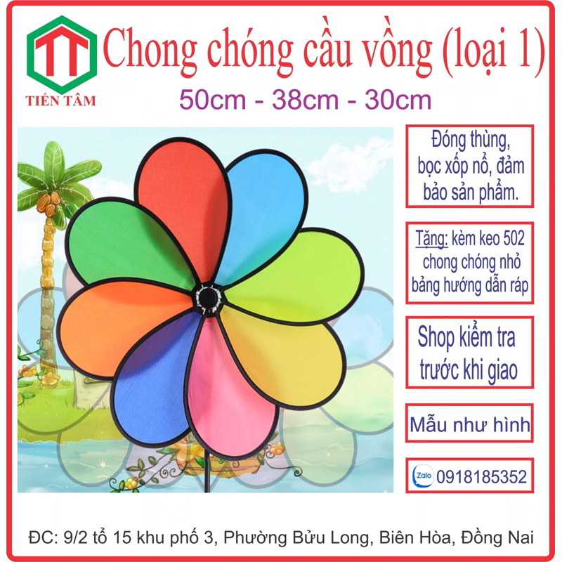Chong chóng cầu vồng, tặng keo 502 + hướng dẫn ráp, (hàng loại 1â