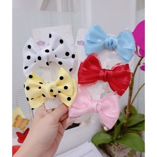 Kẹp tóc mái nơ 2 tầng dễ thương