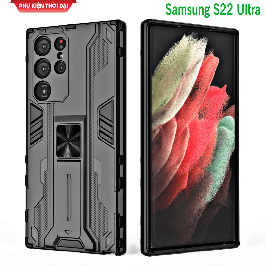 Ốp lưng Samsung S22 Ultra / S23 Ultra chống sốc Iron Man Ver 3 giá đỡ xem phim