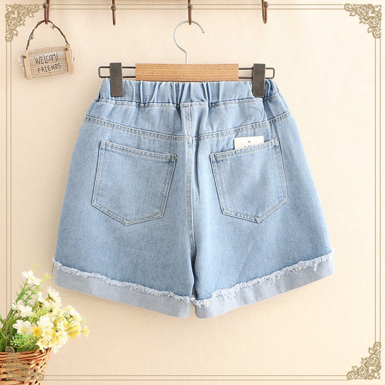 Quần sooc jeans thỏ cao cấp cho bé gái size đại