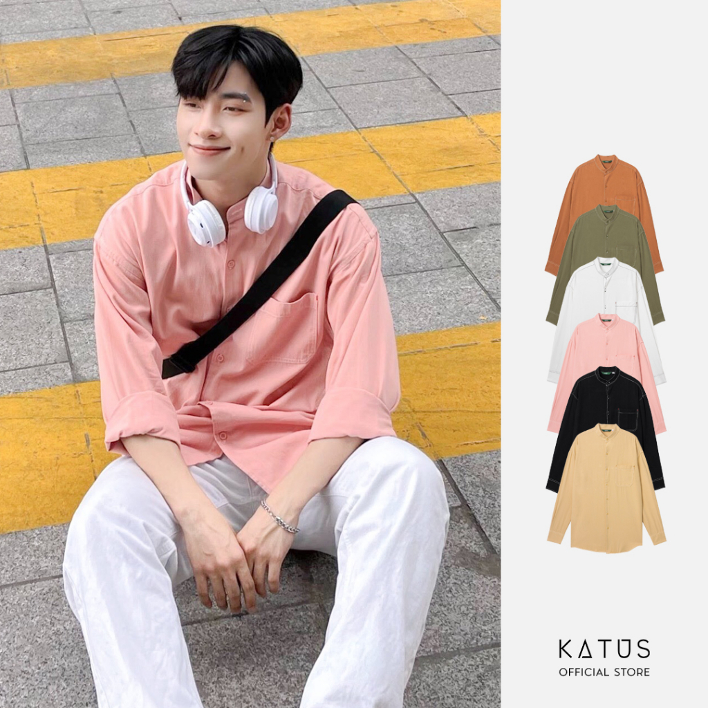 Áo Sơ Mi HB Tay Dài Cổ Trụ Chỉ Nổi - Katus Store 00529