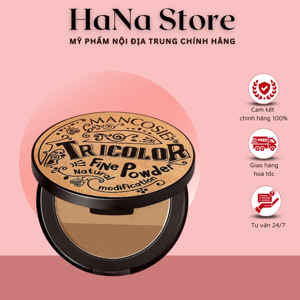 Phấn Tạo Khối 3 Màu Highlight & Shading Tạo Điểm Nhấn Và Đường Nét Cho Gương Mặt
