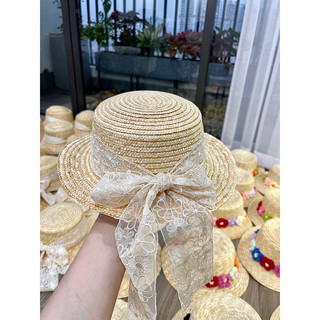 Mũ cói thắt nơ đi biển cho bé