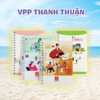 Combo 2 cuốn sổ lò xo dọc Bistro A6- 200 trang ( 2836)