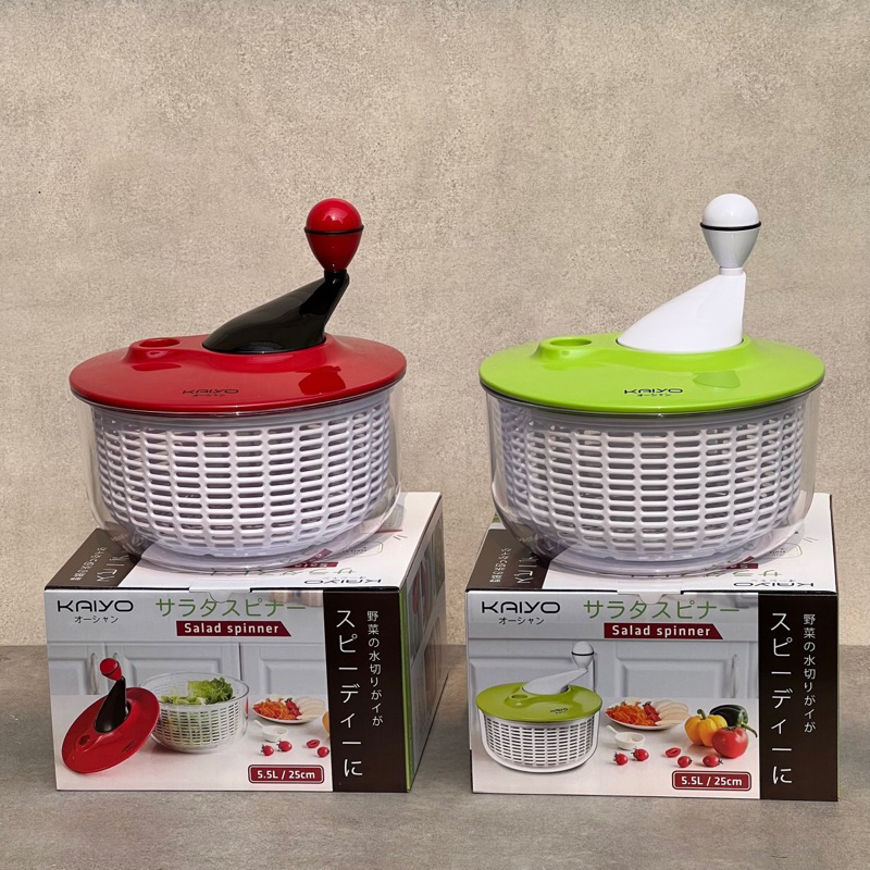 Rổ quay rau li tâm Kaiyo dung tích 5.5L thương hiệu Nhật, làm kiệt nước thực phẩm, rửa sạch hoa quả
