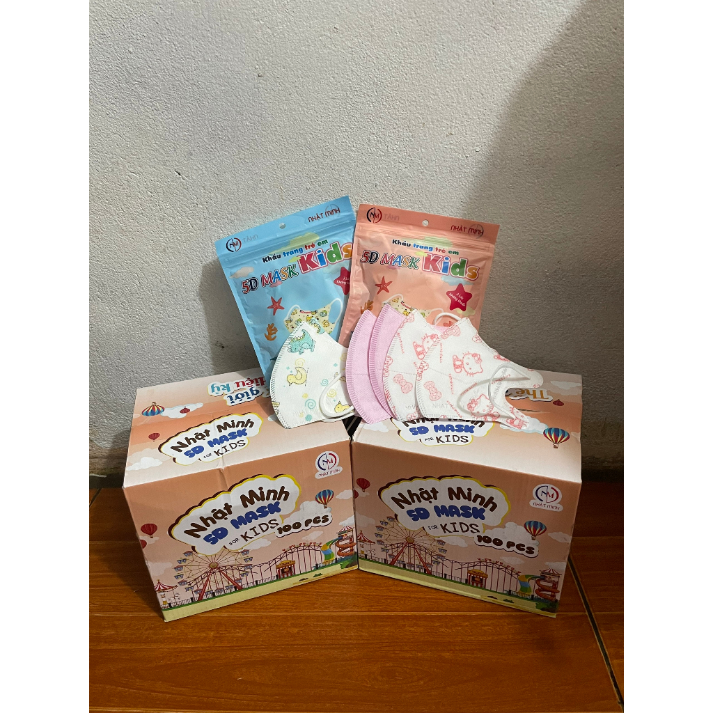 THÙNG 100 CÁI KHẨU TRANG TRẺ EM CAO CẤP ,3 LỚP KHÁNG KHUẨN DÀNH CHO BÉ 2 ĐẾN 10 TUỔI