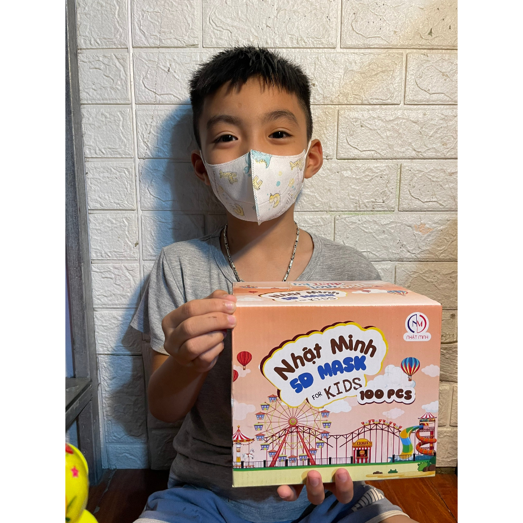 THÙNG 100 CÁI KHẨU TRANG TRẺ EM CAO CẤP ,3 LỚP KHÁNG KHUẨN DÀNH CHO BÉ 2 ĐẾN 10 TUỔI