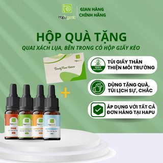 Bộ Sản Phẩm Quà Tặng Tinh Dầu Ngát Hương HaPu Organic Sả Chanh Tràm Trà Hương Thảo Gỗ Thông 40ml