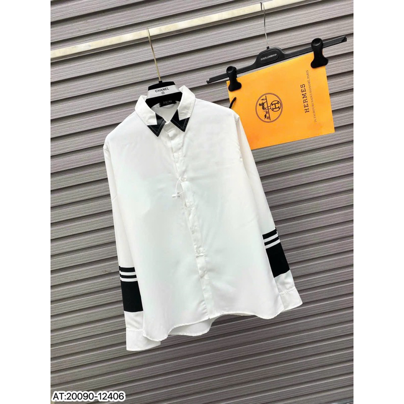 Áo Sơ mi nam hiệu AMI dài tay họa tiết thêu cực nét phong cách trẻ trung chuẩn form