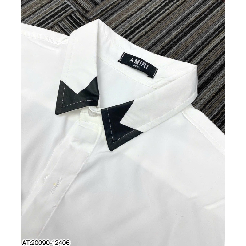 Áo Sơ mi nam hiệu AMI dài tay họa tiết thêu cực nét phong cách trẻ trung chuẩn form