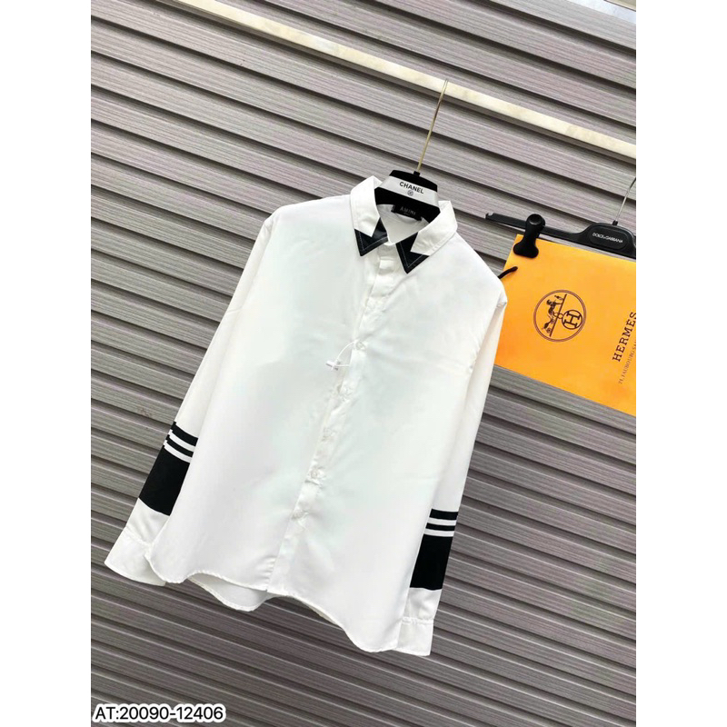 Áo Sơ mi nam hiệu AMI dài tay họa tiết thêu cực nét phong cách trẻ trung chuẩn form