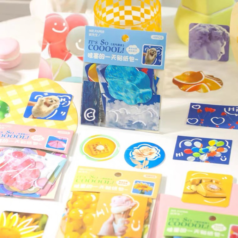 Set 40 Miếng Sticker Summer Nhiều Màu Sắc Mẫu 2023