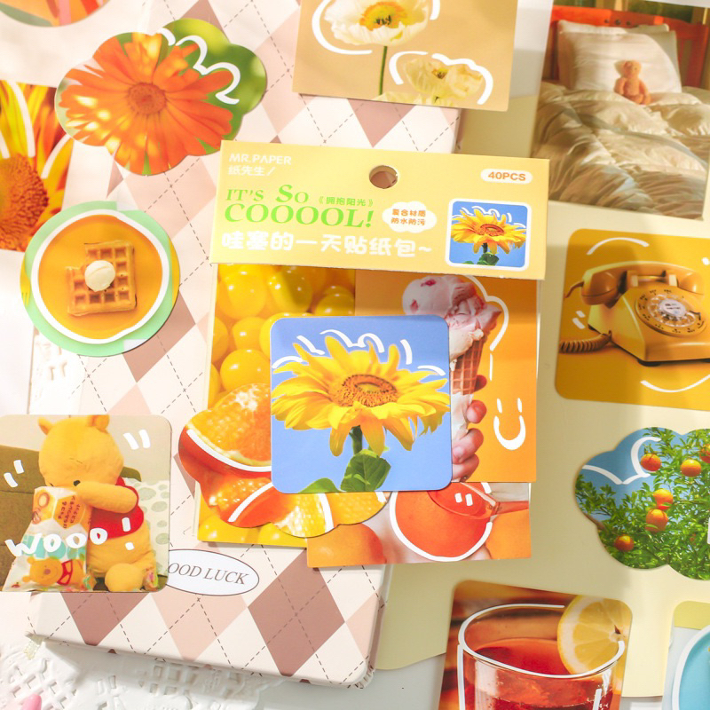 Set 40 Miếng Sticker Summer Nhiều Màu Sắc Mẫu 2023