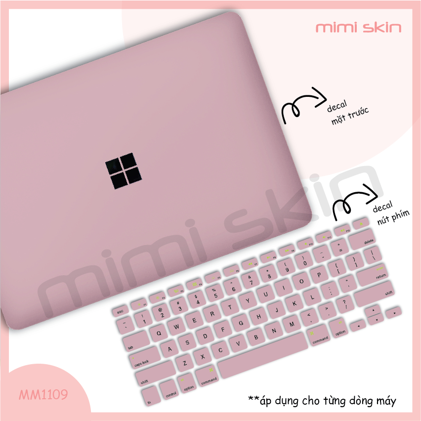 Skin laptop màu trơn, chỉ việc tháo dán dành cho asus, hp, dell, acer, lenovo hiệu MIMISKIN