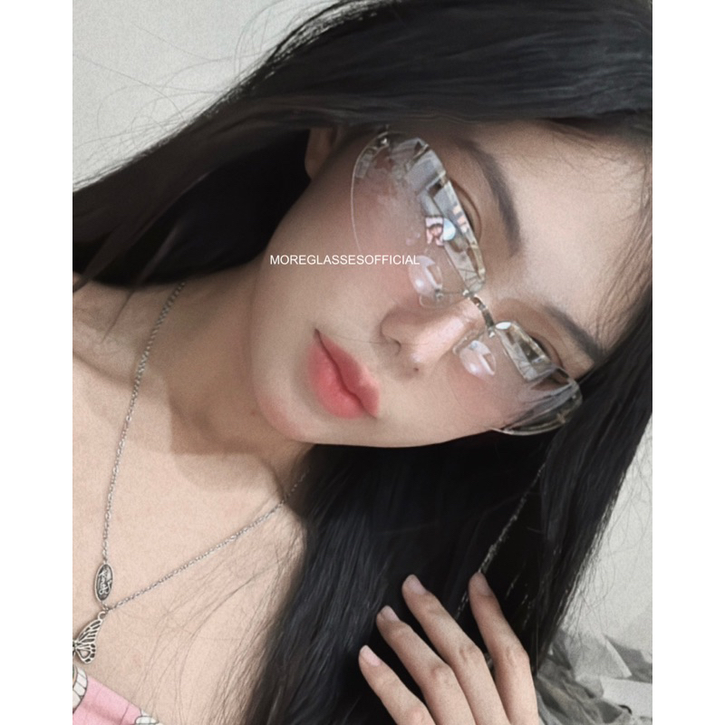 Kính mát có sẵn MOREGLASSES phong cách thời trang nam nữ Y2K Punk 2023 tròng kính chống UV 400 ảnh thật